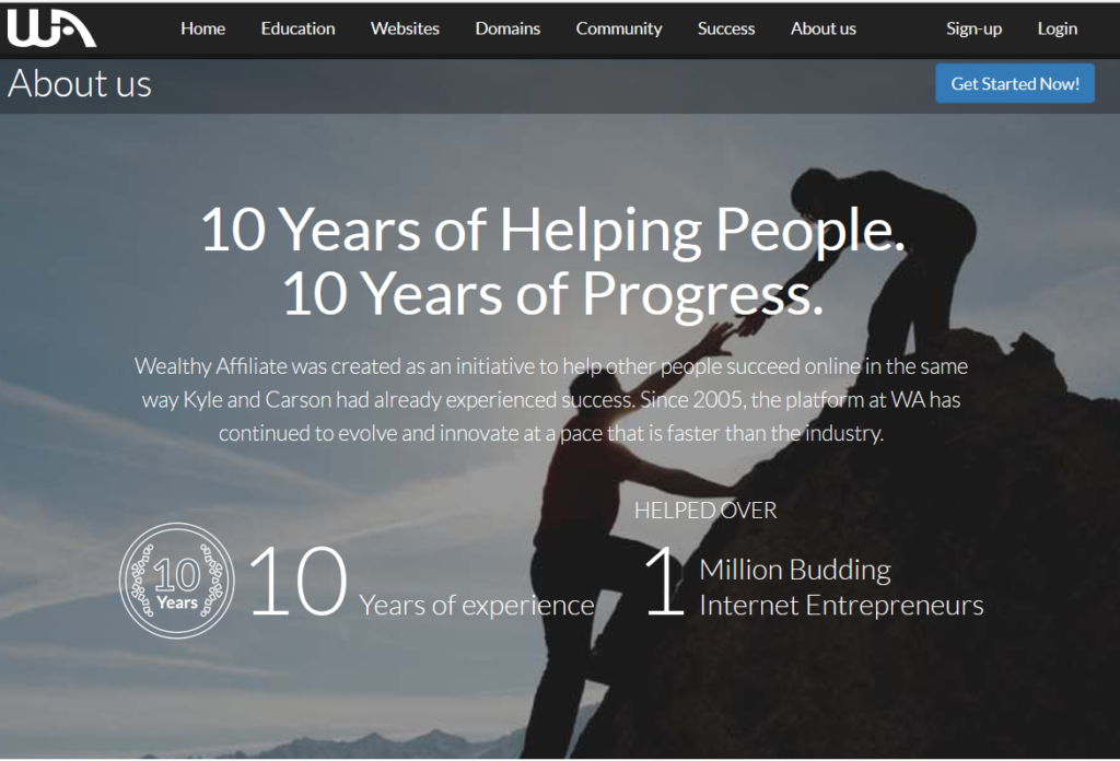 Wealthy Affiliate - 10 Years of Helping People