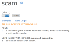 Meaning of the Word Scam